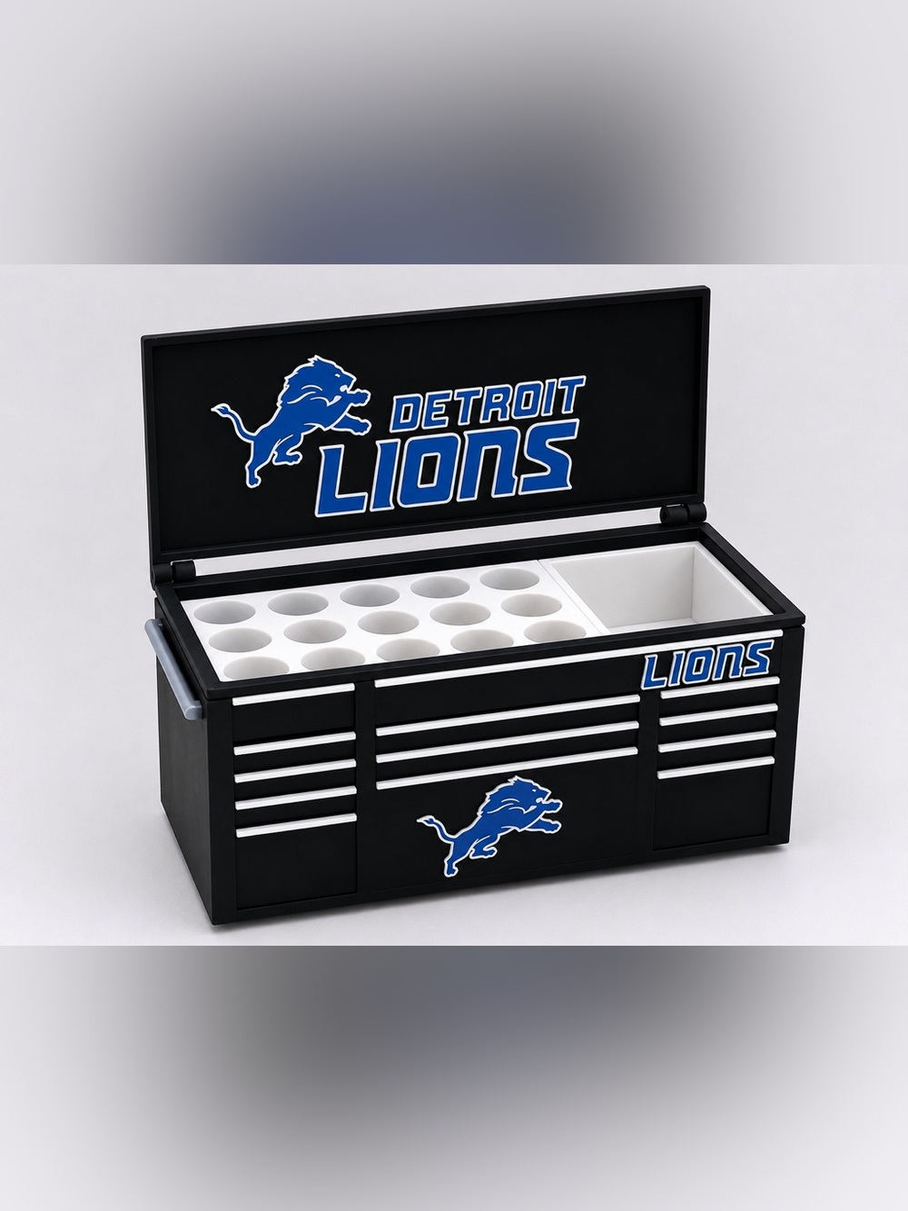 Detroit Lions Mini Toolbox Pen And Trinket Holder Desk Top Organizer